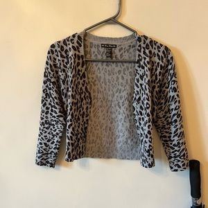 Forever 21 Animal Print Cropped Cardigan